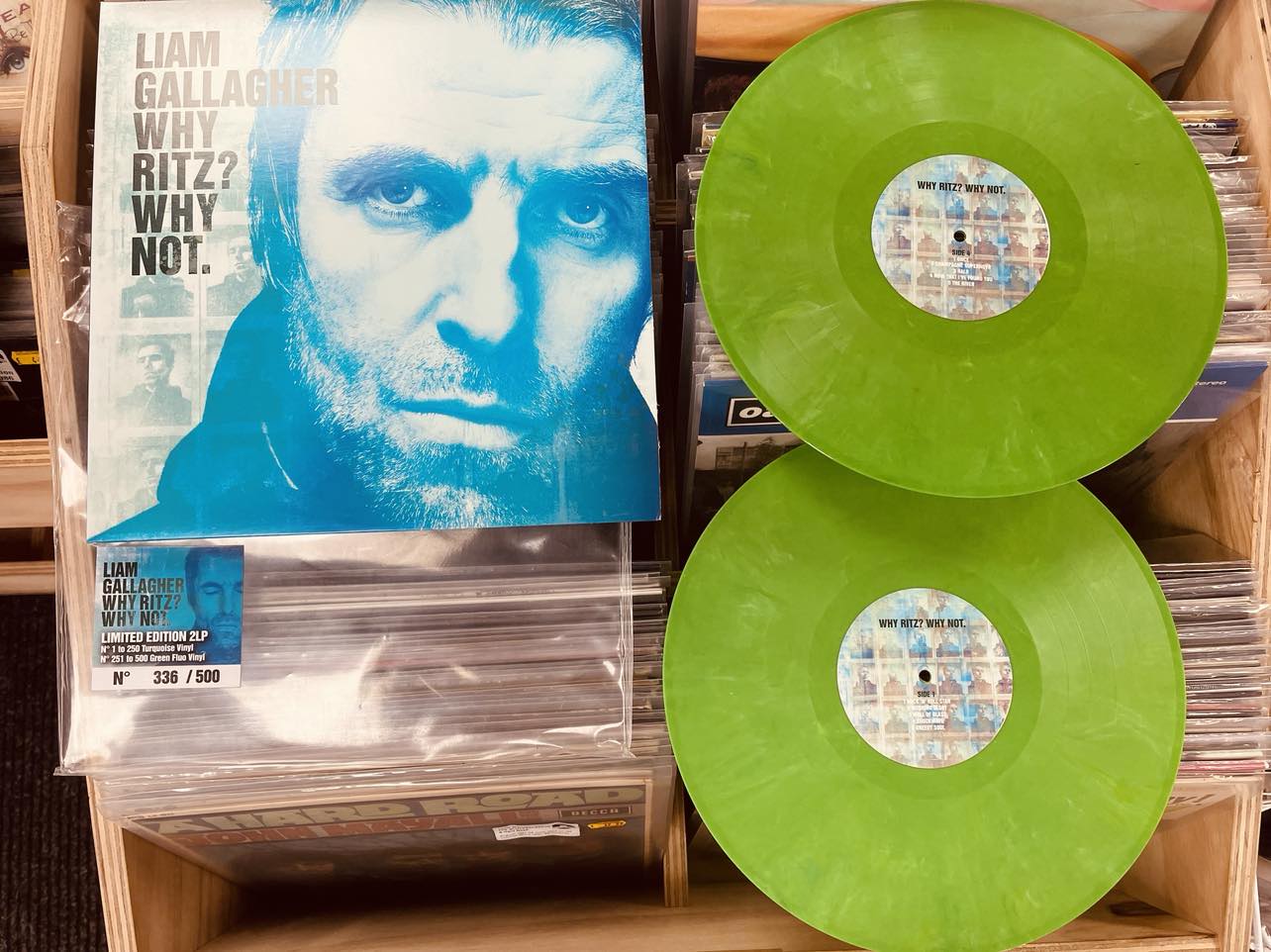 Liam Gallagher – Why Ritz? Why Not. - 2 x FLUORESCENT GREEN COLOURED VINYL LP SET