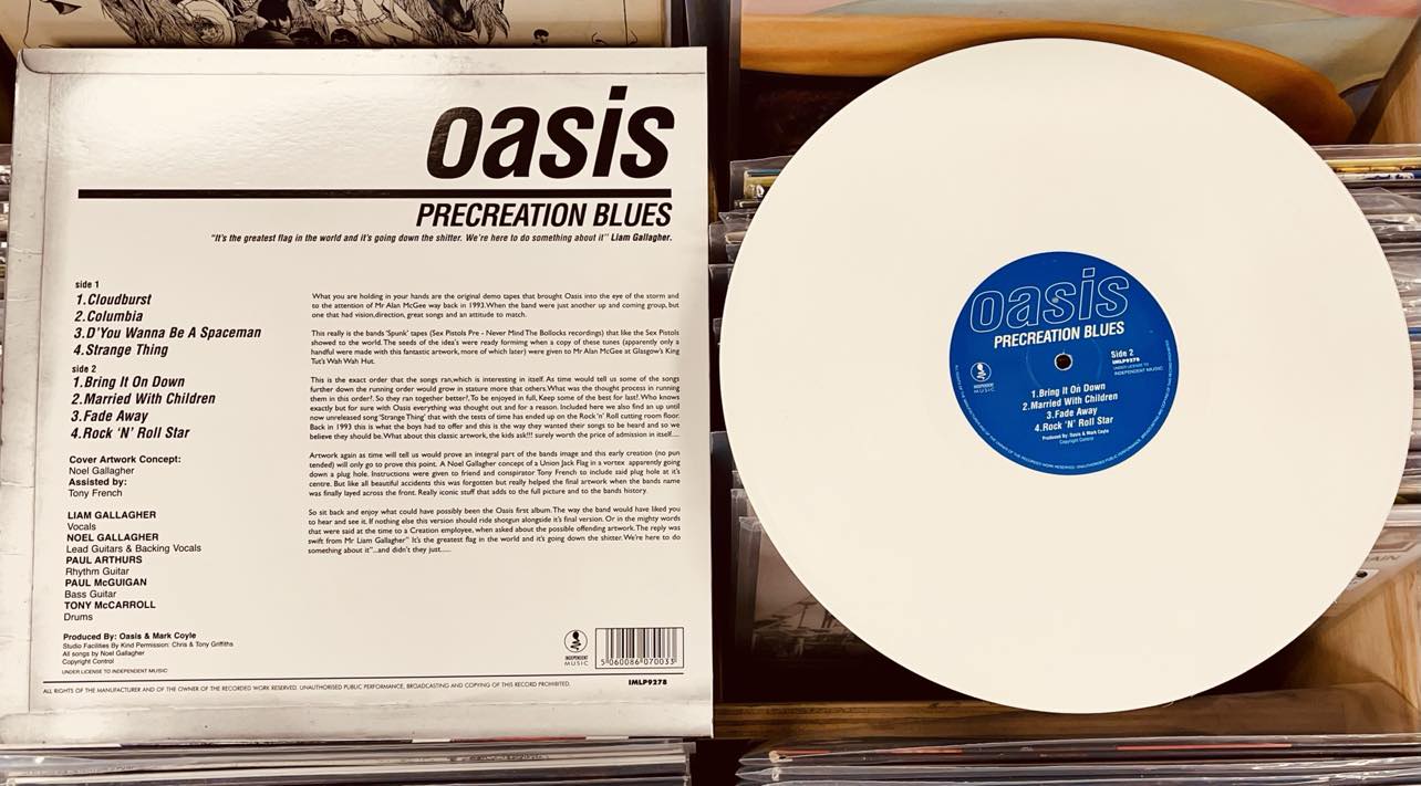 Oasis –  Precreation Blues - WHITE COLOURED VINYL LP