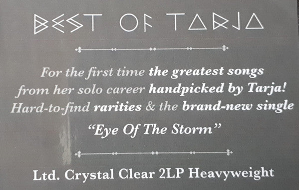 Tarja Turunen – Best Of Tarja : Living The Dream - 2 x CLEAR COLOURED VINYL LP SET