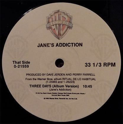 Jane's Addiction – Three Days / Stop! - 12" VINYL