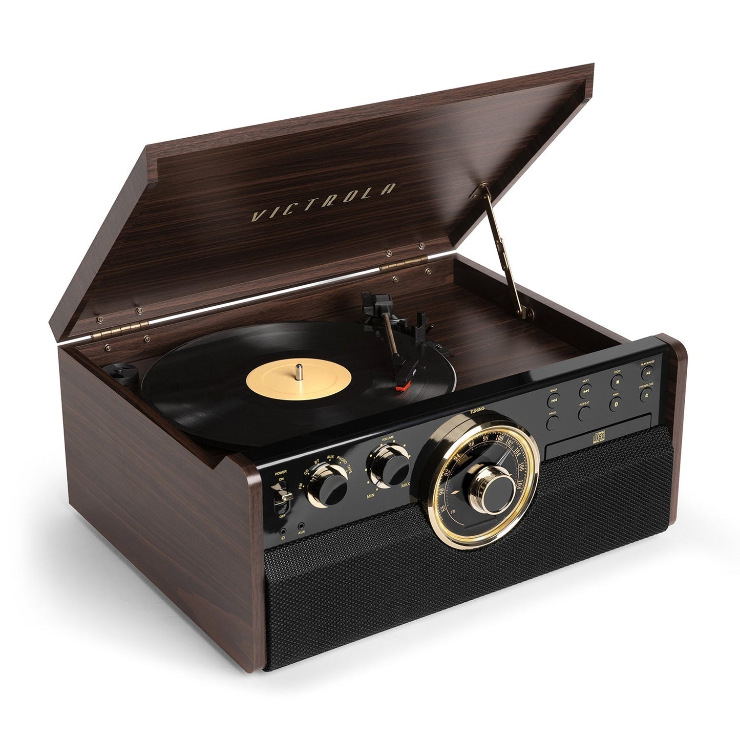 The Empire 6-in-1 Wood Record Player