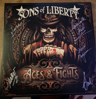 Sons Of Liberty – Aces & Eights- BLUE COLOURED VINYL LP + EXTRAS - SIGNED  - NUMBERED